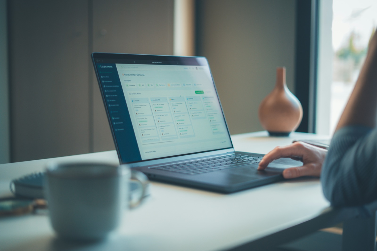 table de travail avec interface